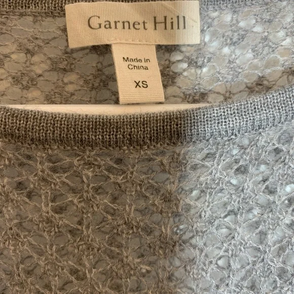 Garnet Hill Gray Cashmere Sweater - Picture 2 of 5